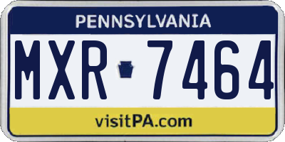 PA license plate MXR7464