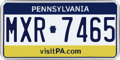 PA license plate MXR7465