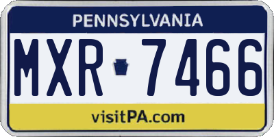 PA license plate MXR7466