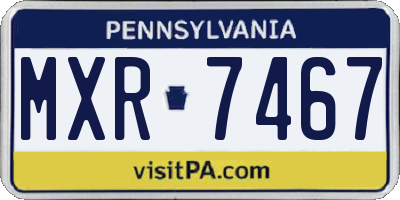 PA license plate MXR7467