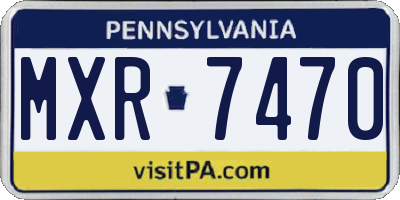 PA license plate MXR7470