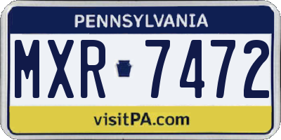 PA license plate MXR7472