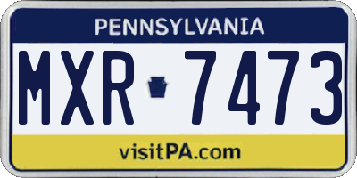PA license plate MXR7473