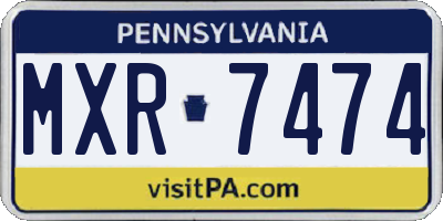 PA license plate MXR7474