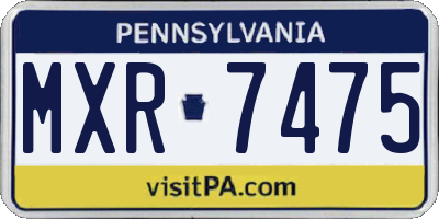 PA license plate MXR7475