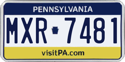 PA license plate MXR7481