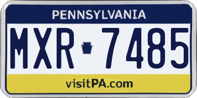 PA license plate MXR7485