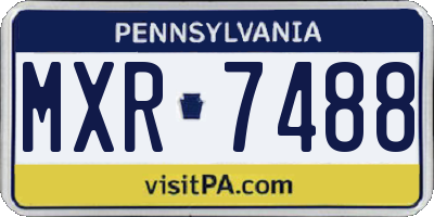 PA license plate MXR7488
