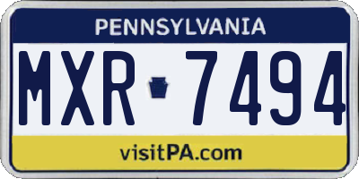 PA license plate MXR7494