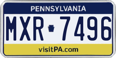 PA license plate MXR7496