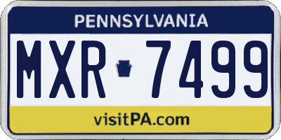 PA license plate MXR7499
