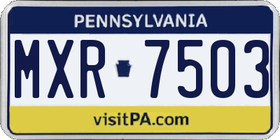 PA license plate MXR7503
