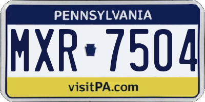 PA license plate MXR7504