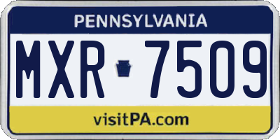 PA license plate MXR7509