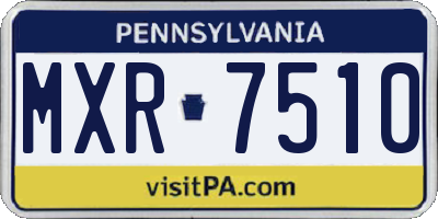 PA license plate MXR7510