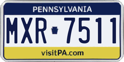 PA license plate MXR7511