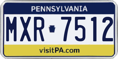 PA license plate MXR7512