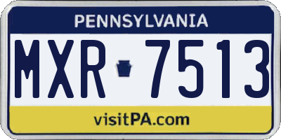 PA license plate MXR7513