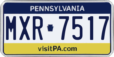 PA license plate MXR7517