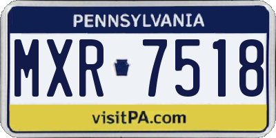 PA license plate MXR7518