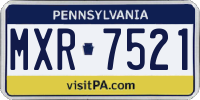 PA license plate MXR7521