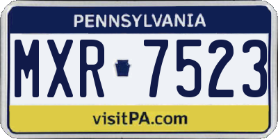 PA license plate MXR7523