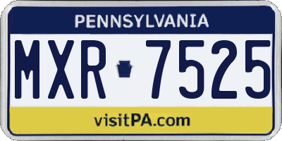 PA license plate MXR7525