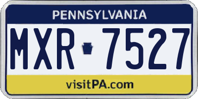 PA license plate MXR7527