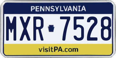 PA license plate MXR7528
