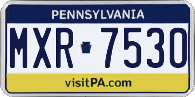 PA license plate MXR7530