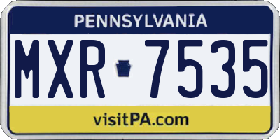 PA license plate MXR7535