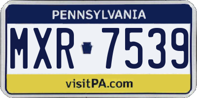 PA license plate MXR7539