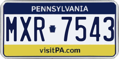 PA license plate MXR7543