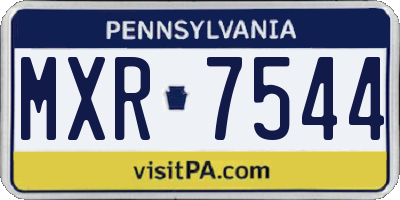 PA license plate MXR7544