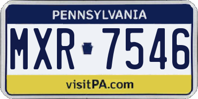 PA license plate MXR7546