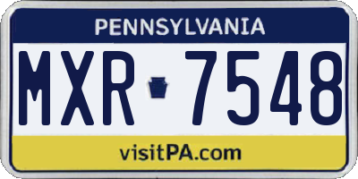 PA license plate MXR7548