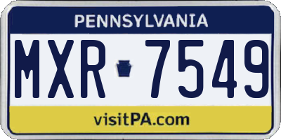 PA license plate MXR7549
