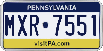 PA license plate MXR7551