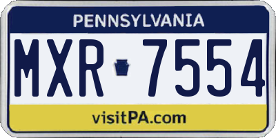 PA license plate MXR7554