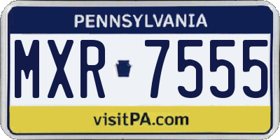 PA license plate MXR7555