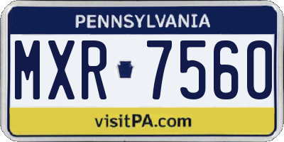 PA license plate MXR7560
