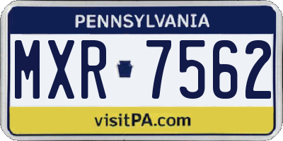 PA license plate MXR7562