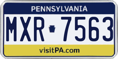 PA license plate MXR7563