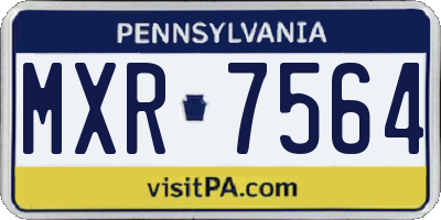 PA license plate MXR7564