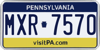 PA license plate MXR7570