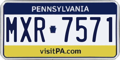 PA license plate MXR7571