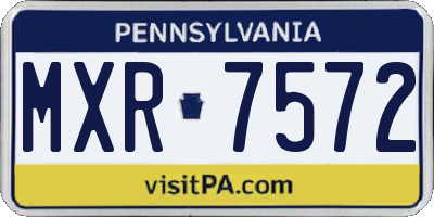 PA license plate MXR7572