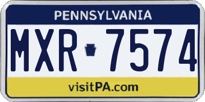 PA license plate MXR7574
