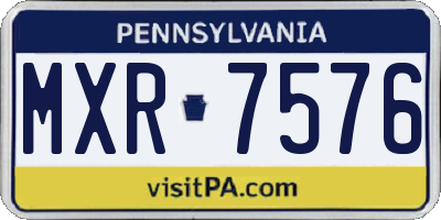 PA license plate MXR7576