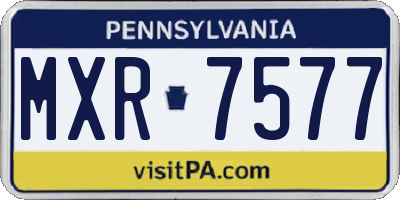 PA license plate MXR7577